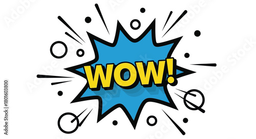 Wow! Exciting pop art graphic element for eye catching promotions
