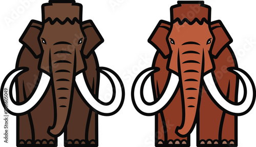Mammoth cartoon illustration prehistoric animal vector design editable vector