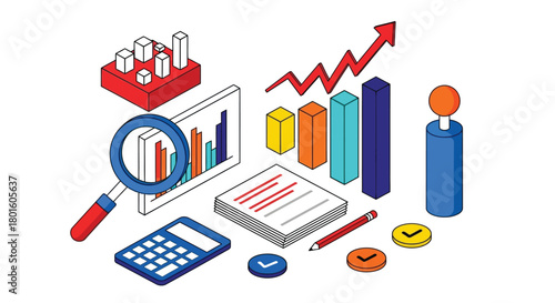 Analyze company growth with colorful charts and graphs for success