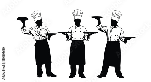 Professional chefs serving elegant dishes with skill and precision style