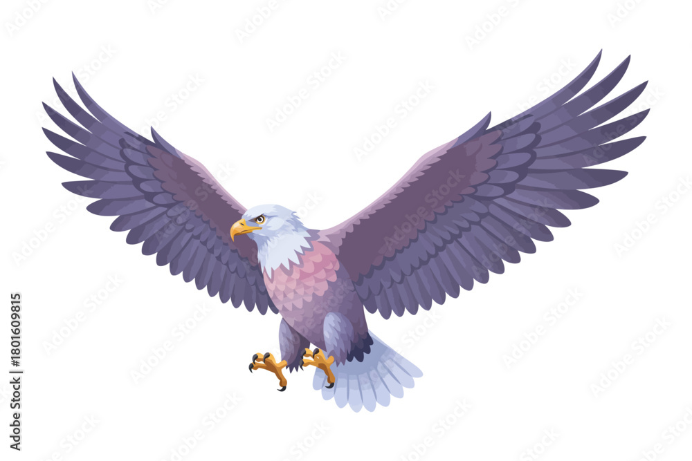 Fototapeta premium A collection of eagle vector illustrations. Vector clipart designs of predatory birds with clean backgrounds.