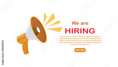 We Are Hiring Announcement with Megaphone Illustration