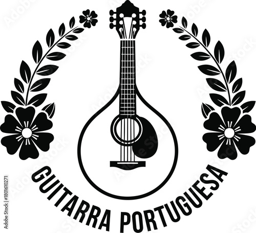 Guitarra portuguesa vector art illustration musical instrument editable vector