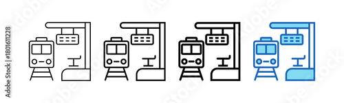 Train Station Outline Style icon