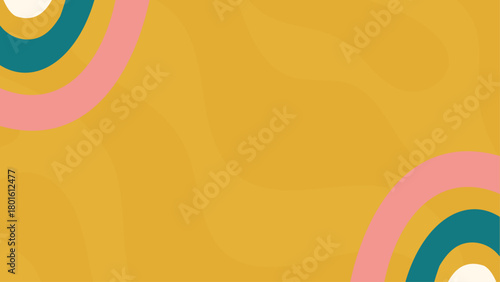 Fond abstrait minimaliste – Arrière-plan doux en formes organiques et arcs-en-ciel - Univers enfantin