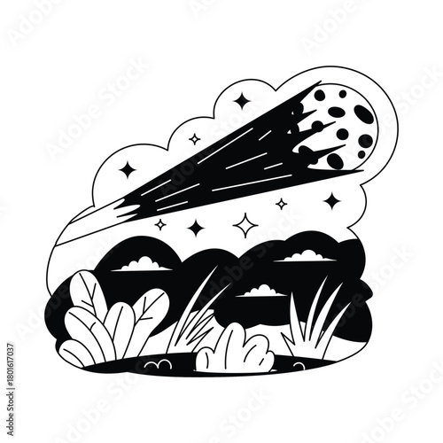 Cosmic Portal Outline Illustration EPS 10 File