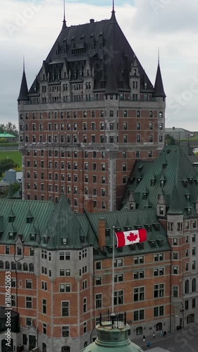 Aerial Fairmont Chateau Frontenac hotel Quebec City