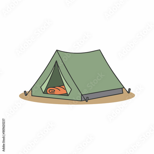 vector illustration of a tent with a white background