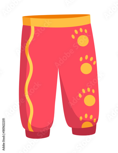 Vibrant cotton pants with paw prints and comfy waistbands for toddlers, Colorful cotton pants featuring playful paw print designs and elastic waistband for young children