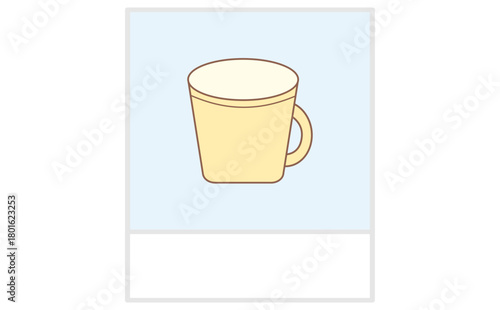 シンプルな黄色いコップのイラスト素材 – Simple Cup Illustration Mug Icon