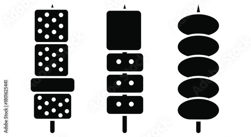 Savory skewers of food presented on sticks for grilling or cooking