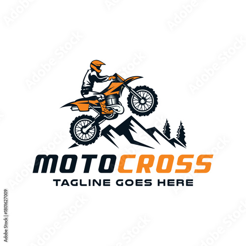 Motocross logo vector illustration design.  extreme sport illustration logo vector