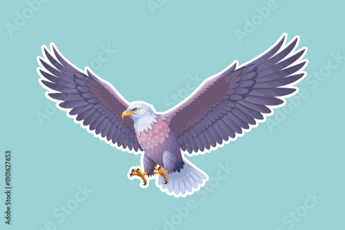 A collection of eagle vector illustrations. Vector clipart designs of predatory birds with clean backgrounds.
