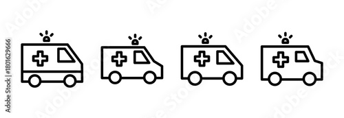 Ambulance icon vector illustration. ambulance truck sign and symbol. ambulance car