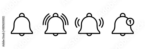 Bell Icon vector illustration. Notification sign and symbol for web site design