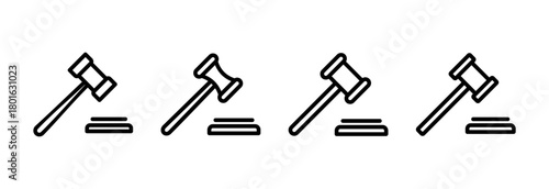Gavel icon vector illustration. judge gavel sign and symbol. law icon. auction hammer