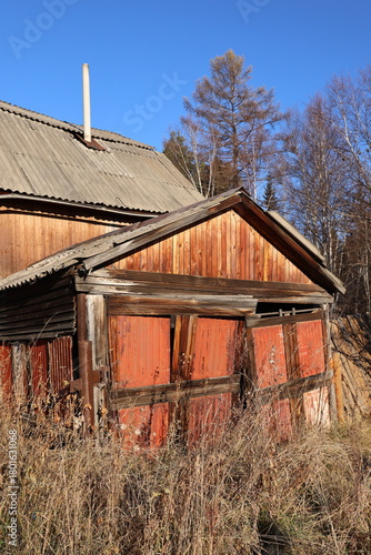 old wooden garage