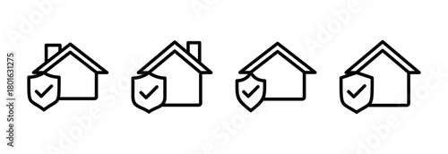 home insurance icon vector illustration. home protection sign and symbol