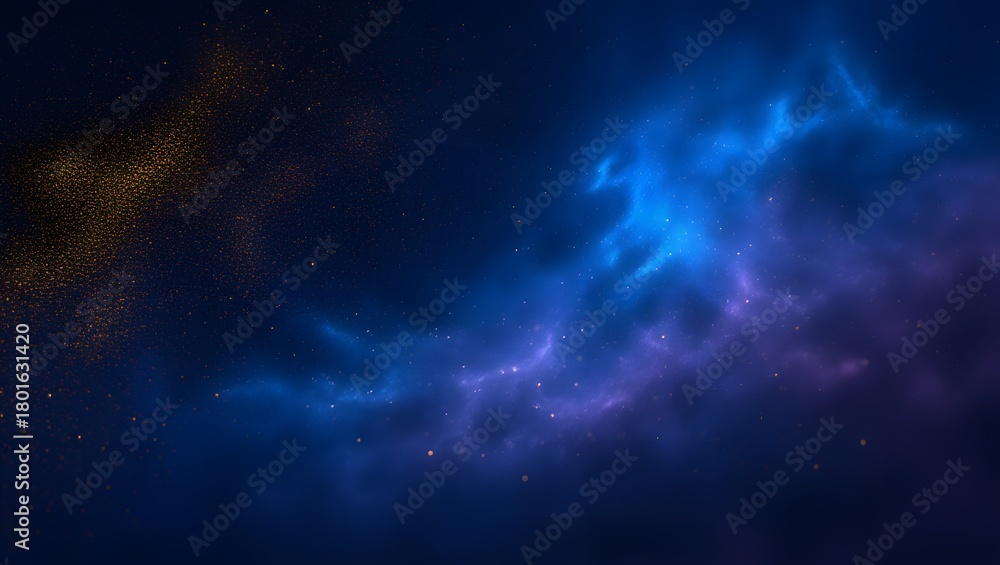 Fototapeta premium background of abstract glitter lights. blue, gold and black. de focused. Banner