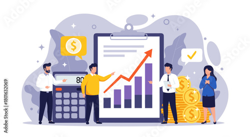 Professional team driving financial growth and optimizing profits through data analysis and strategic business planning to achieve market success