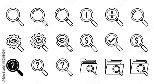 Find answers, zoom in, and explore data with these versatile search icons