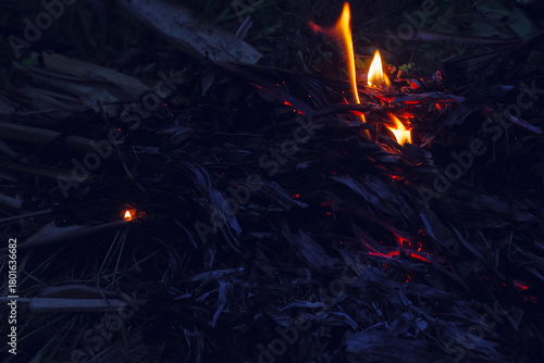 burning candles in the dark