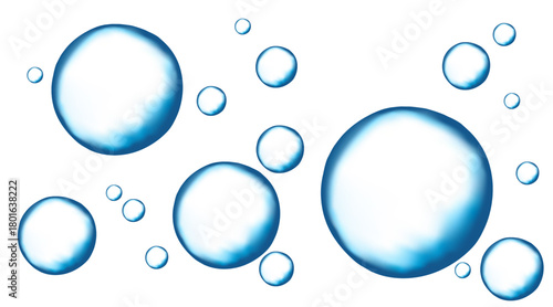 Fizzing bubbles in aquarium, diving in the sea.