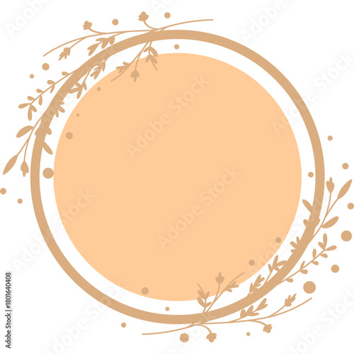 Circle Leaves Frame Label