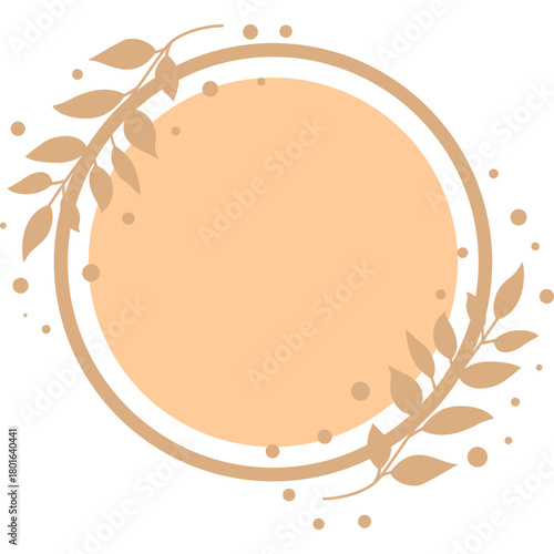 Circle Leaves Frame Label
