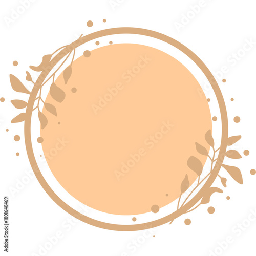 Circle Leaves Frame Label