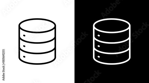 Database  White Icon Set Design