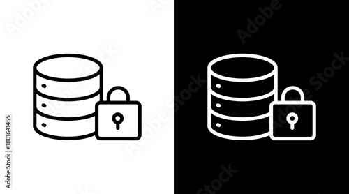 Database Security  White Icon Set Design