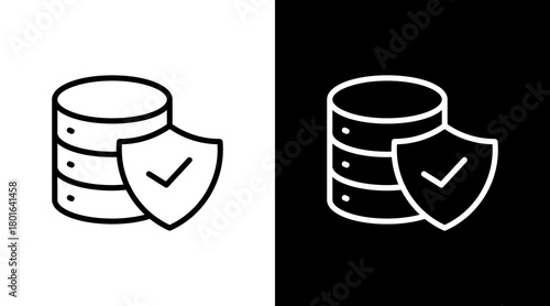 Database Security  White Icon Set Design