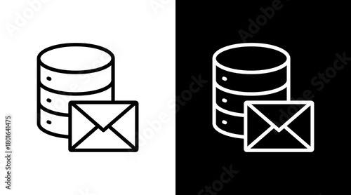 Database Email  White Icon Set Design