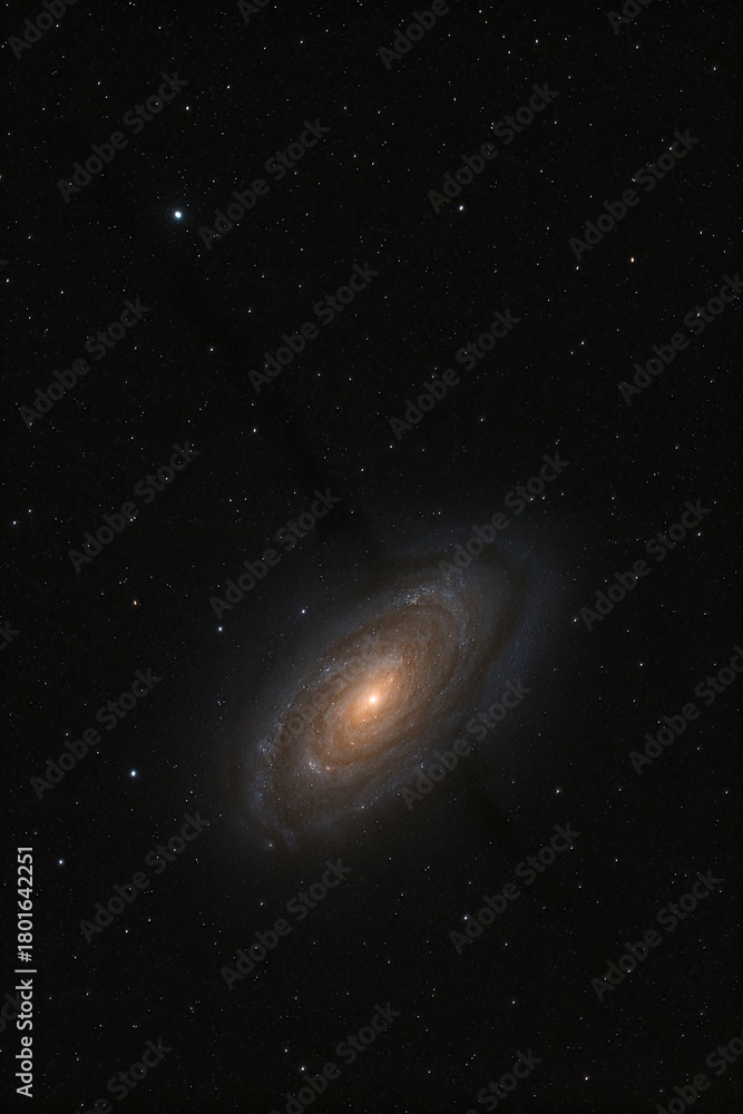Naklejka premium Spiral galaxy glowing in the deep night sky