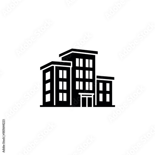 Condo Building Icon Silhouette