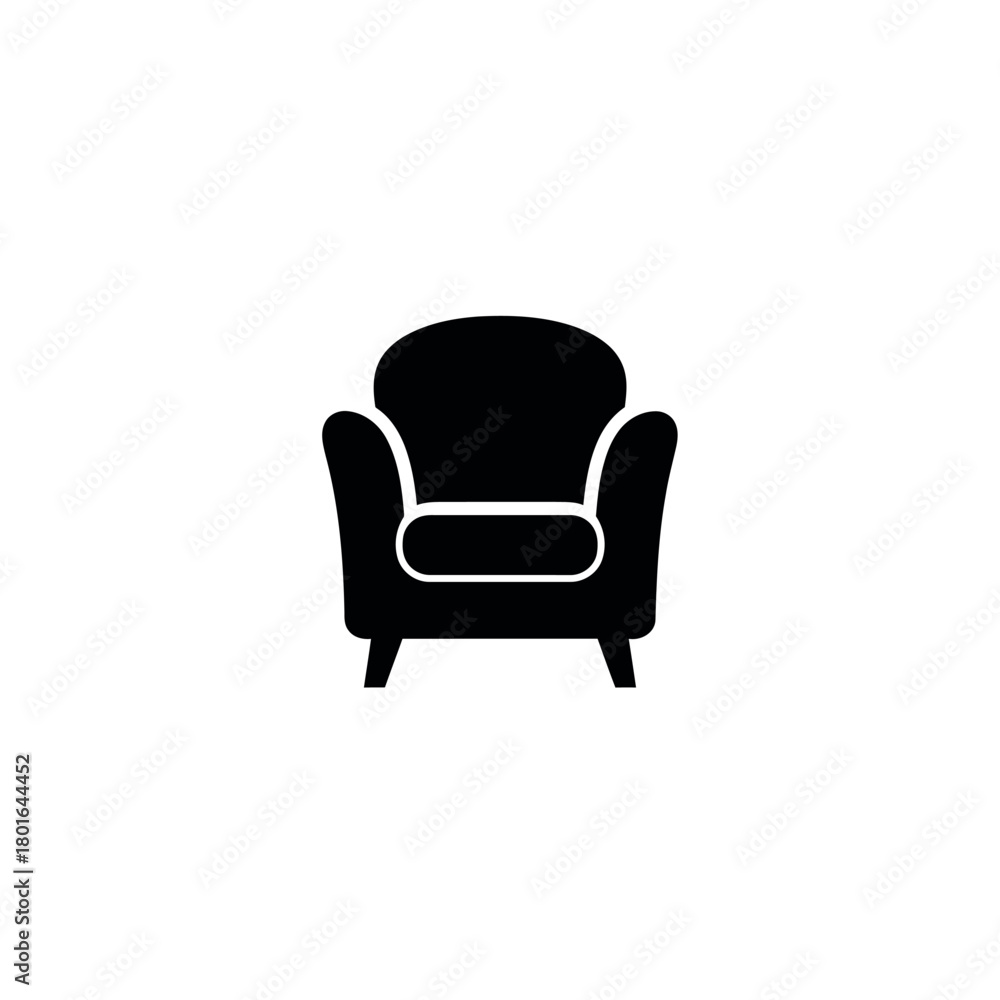 Fototapeta premium Armchair Icon Silhouette Vector