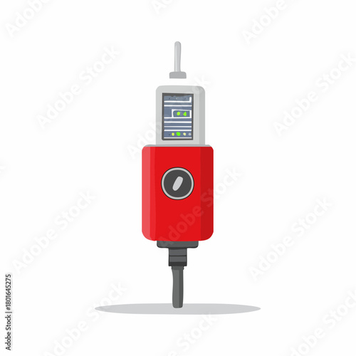 Modern Red Car Key Fob Remote Control Device for Vehicle Security