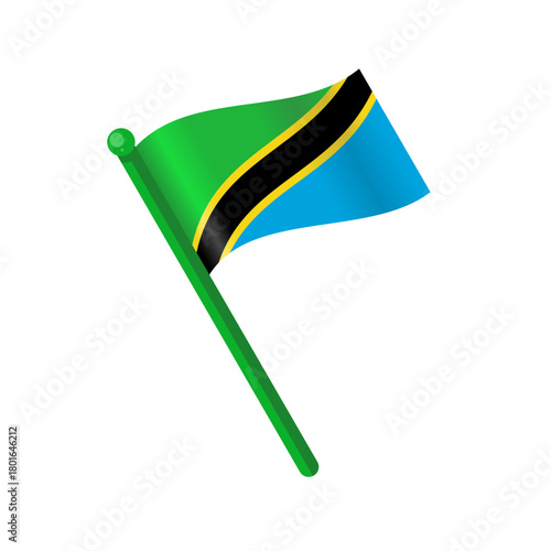 Tanzania waving flag isolated vector illustration