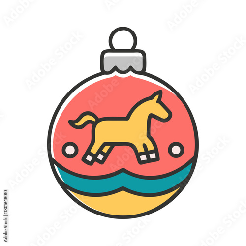 Vector rocking horse decoration