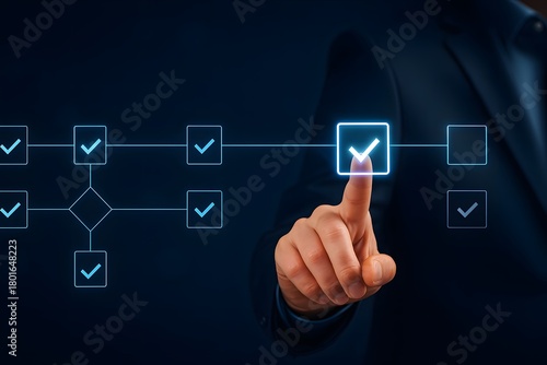 Business decision workflow with branching approvals and progress tracking