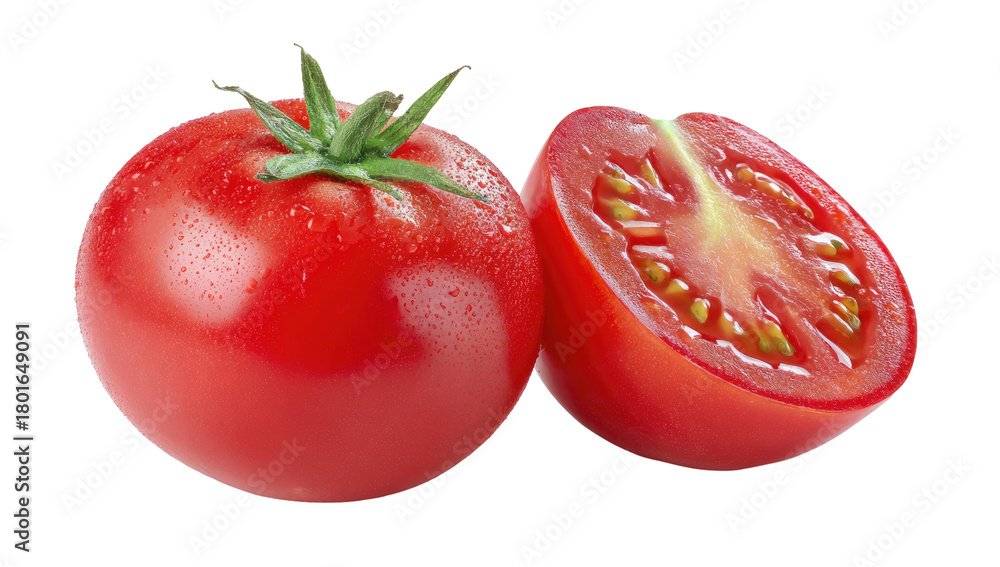custom made wallpaper toronto digitalBright red, ripe tomato with a cut in half, showing seeds
