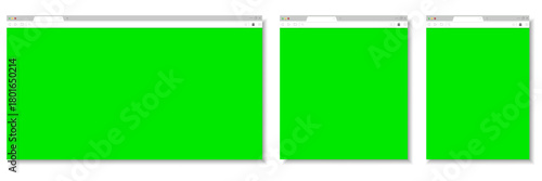 Realistic browser window mockup with transparent background for website design presentation and UI UX projects. Browser window mockup. Web design template. Light and dark mode UI. Website frame mockup