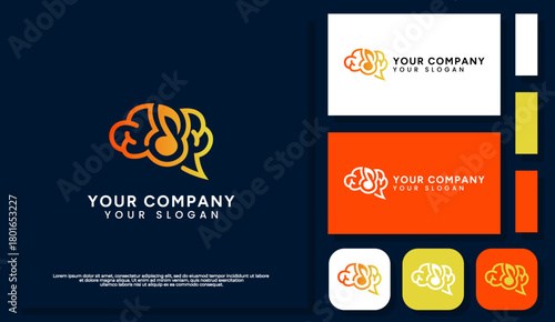 Unique logo design blending a musical note icon with a brain, symbolizing the harmony between music and the mind. Creative, modern, and dynamic.