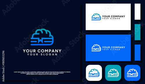 A minimalist logo design featuring a brain and book, representing education, creativity, and cognitive development.