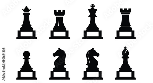 Strategic chess piece silhouettes for a modern winning mindset design