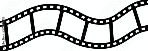 Film strip illustration waving in a minimalistic linear style