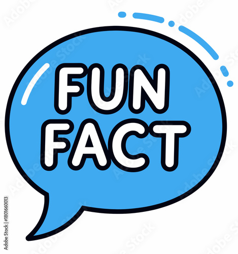 Fun fact speech bubble, blue comic text box, isolated