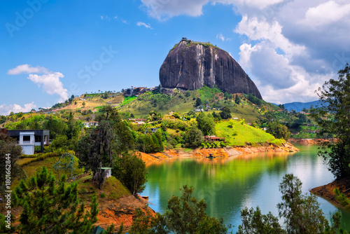 Piedra del Penol rock in Guatape town, Antioquia, Colombia