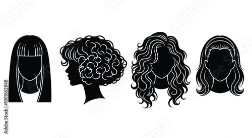 Modern hair style art for salon branding and beauty product design